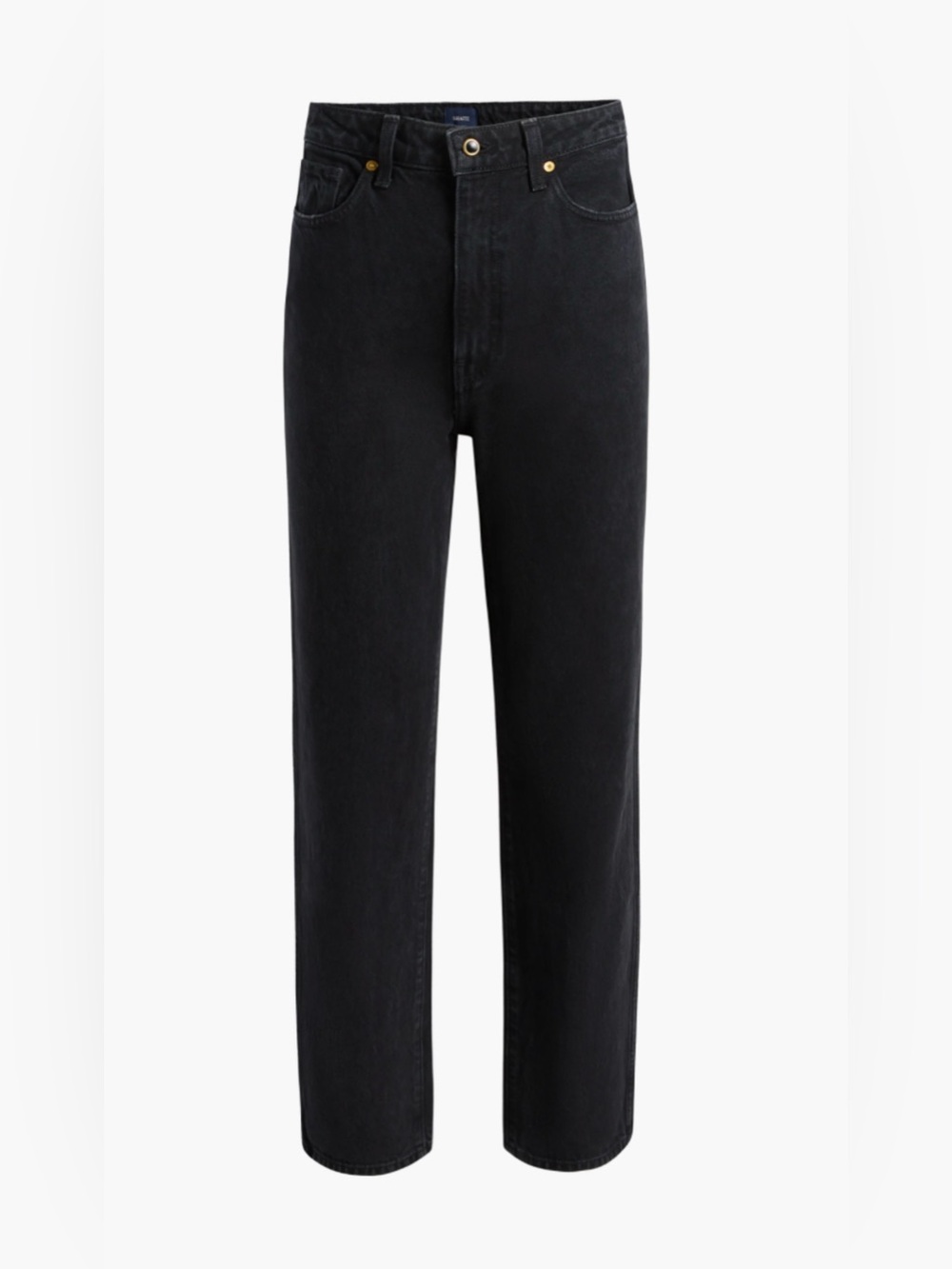 KHAITE High-Rise Straight-Leg Jeans in Black